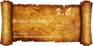 Kresz Olivér névjegykártya